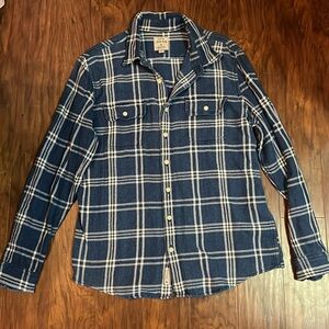 Men’s Denim Plaid Long Sleeve Button Up - American Eagle